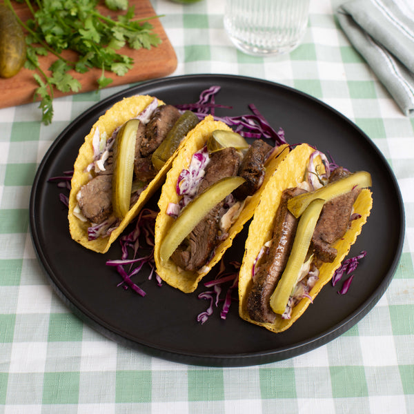 Brisket Pickle Crunch Tacos - 10min (GF) - Darling Fresh Smoke Haus