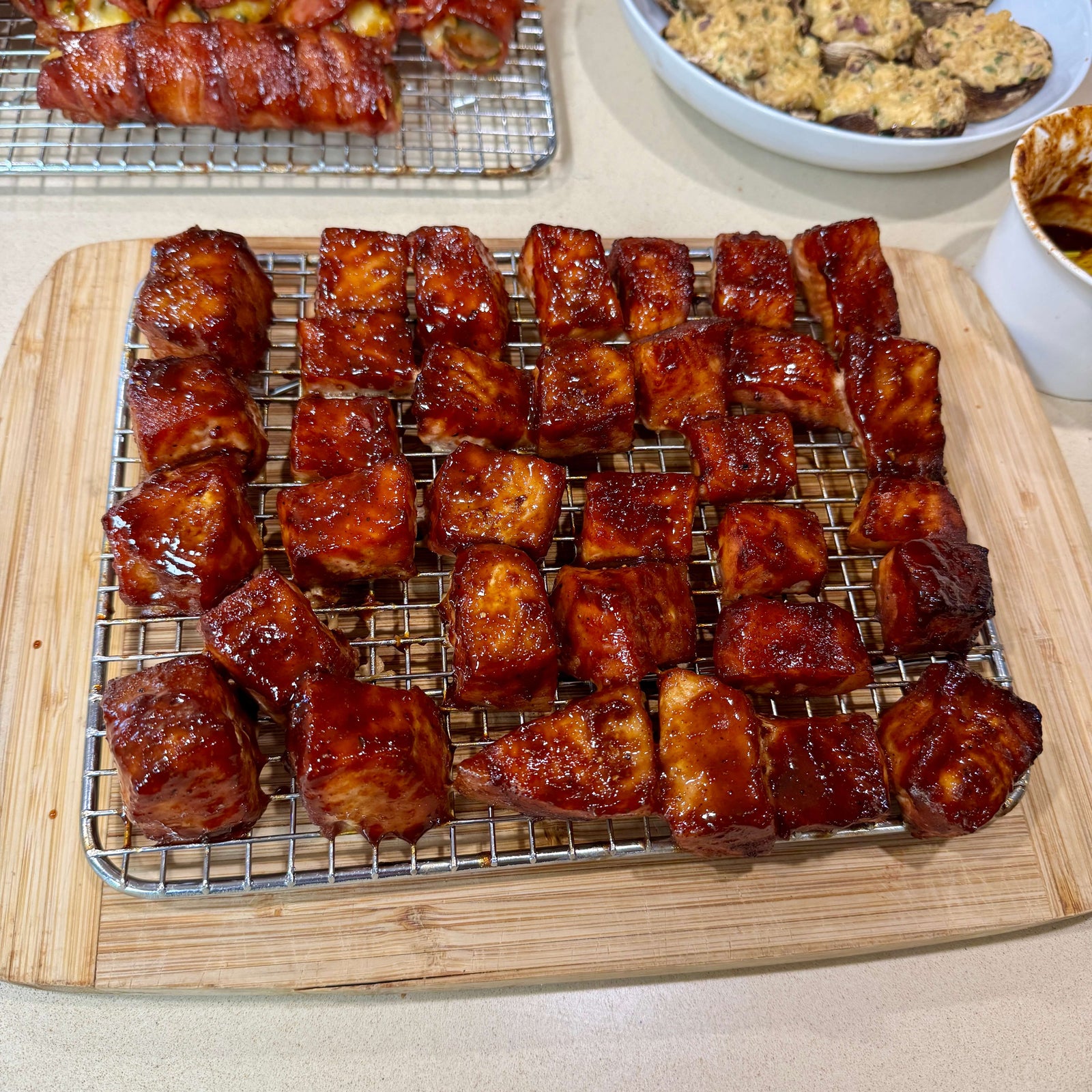 Glazed Salmon Burnt Ends - Smoker or Oven