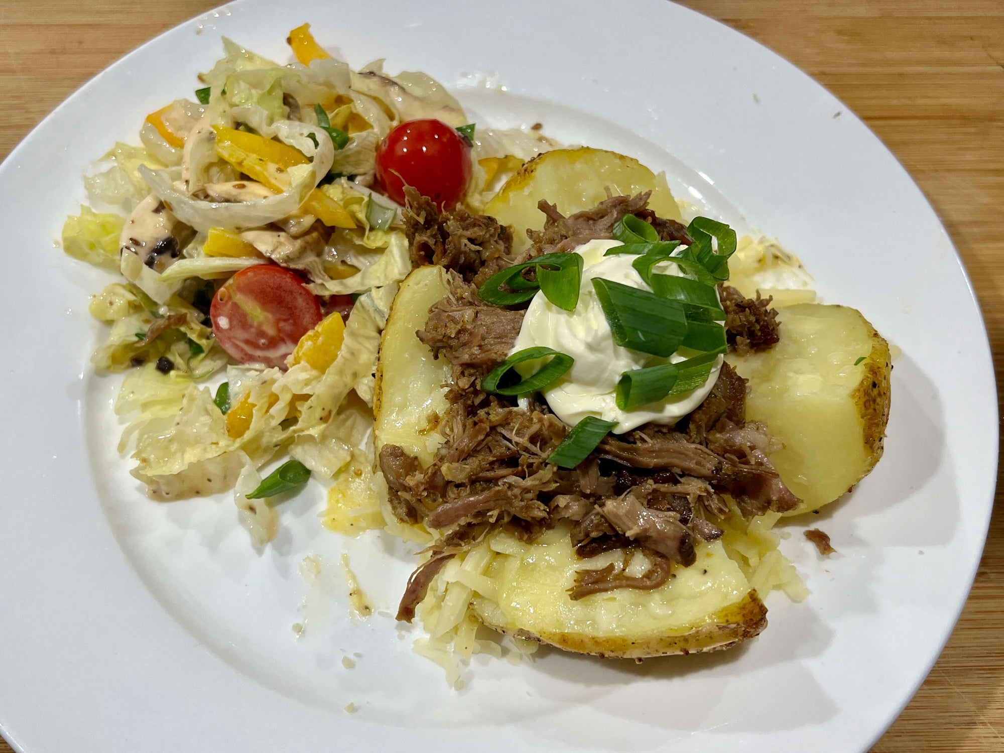 Baked Potato with Pulled Lamb & Cowboy Butter, <$6.50 per person!