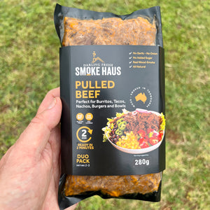 Smoked Pulled Beef Duo Pack 280g (GF, no garlic/onion, no added sugar)