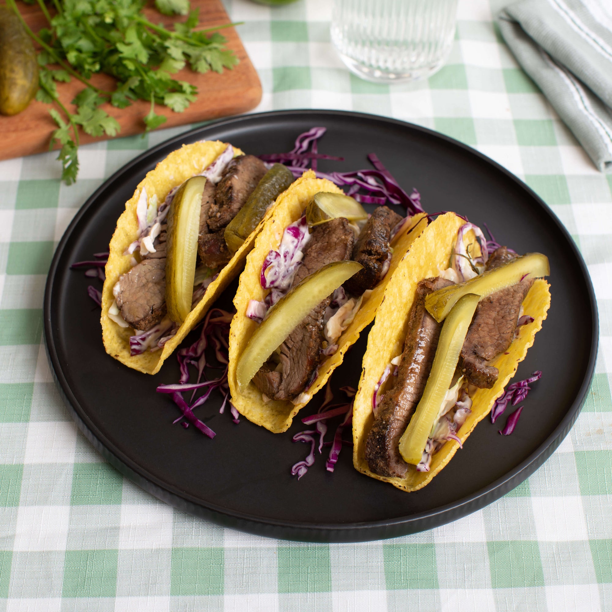 Brisket Pickle Crunch Tacos - 10min (GF)