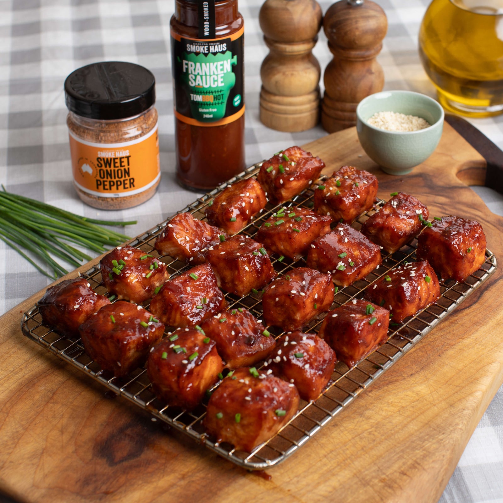 Glazed Salmon Burnt Ends - Smoker or Oven (GF)