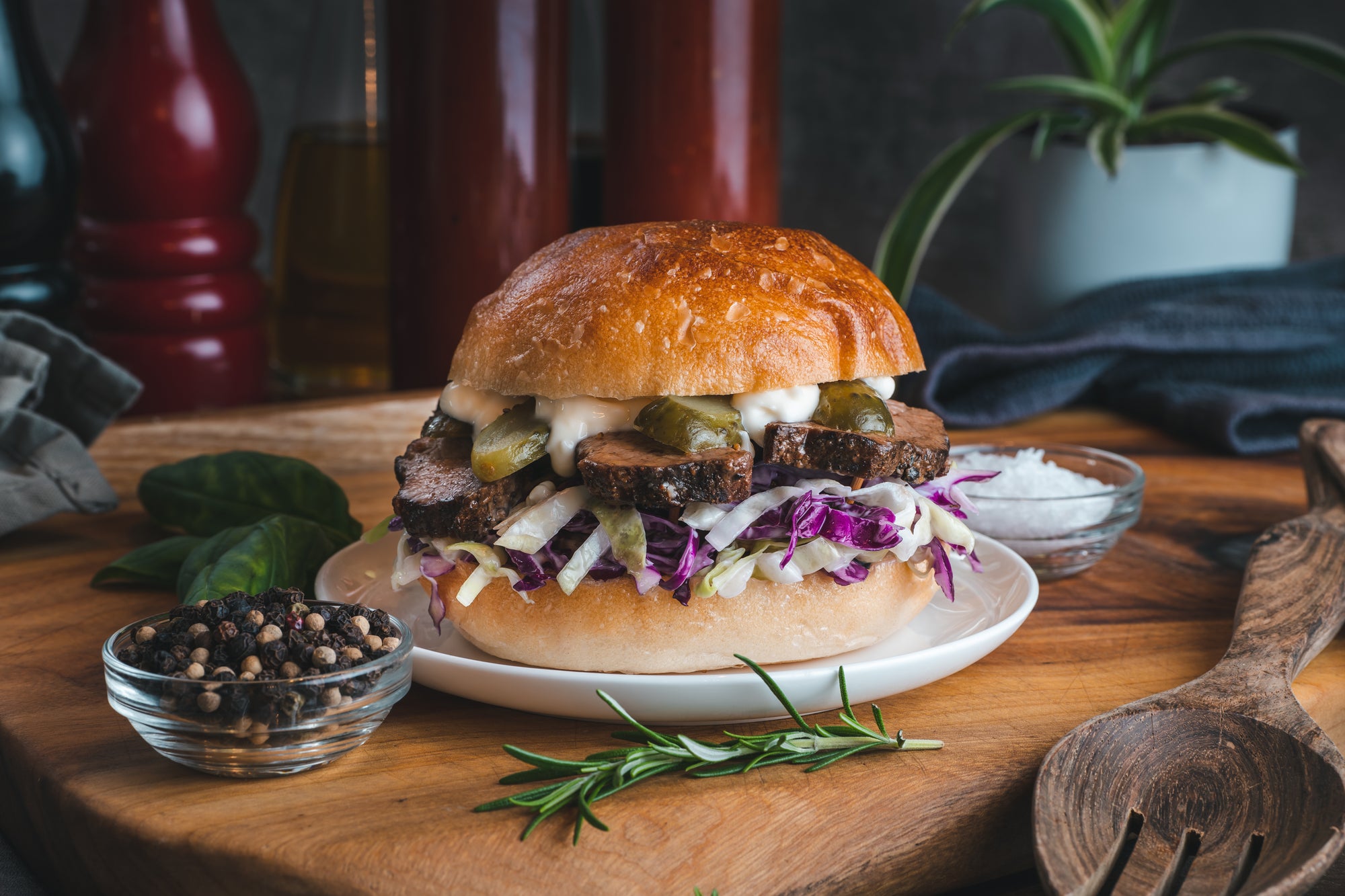 Brisket Burger with Horseradish Mayo