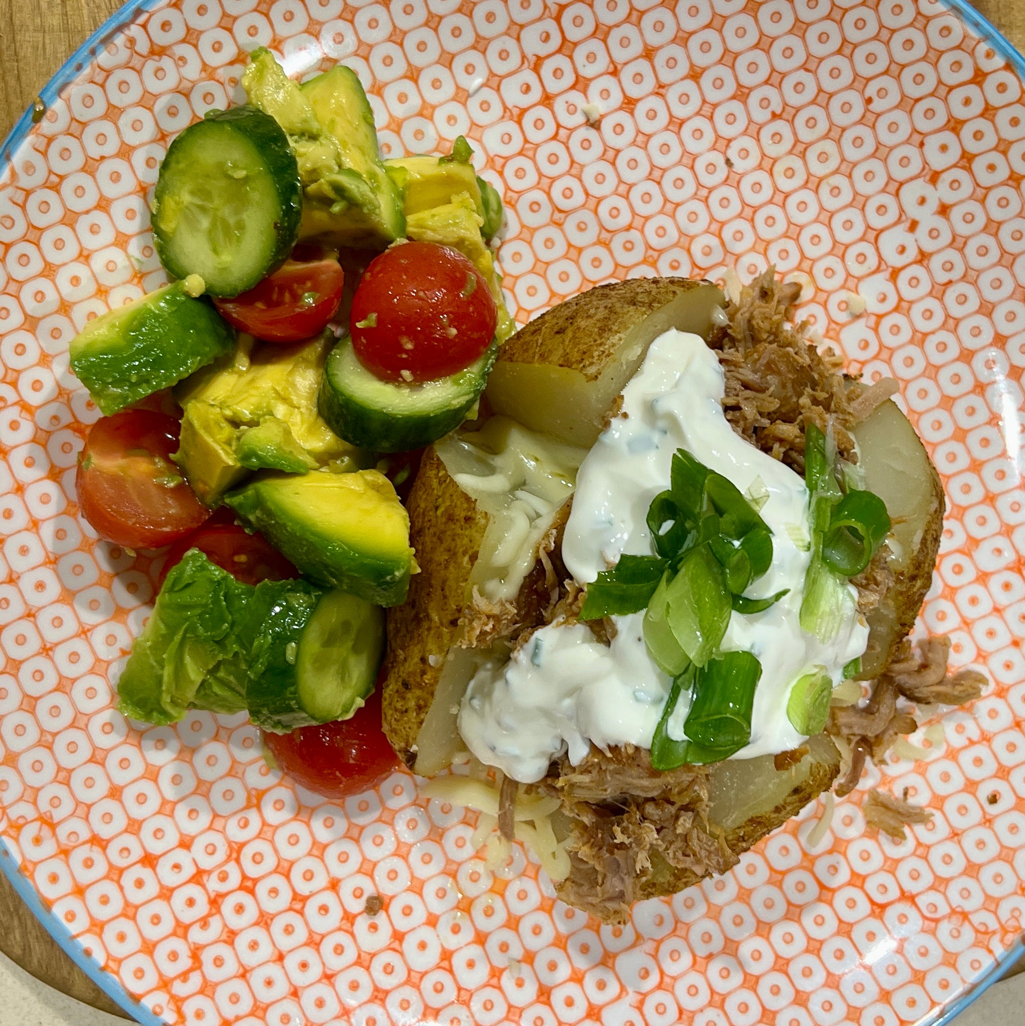 30min Seasoned Baked Potatoes with Pulled Pork