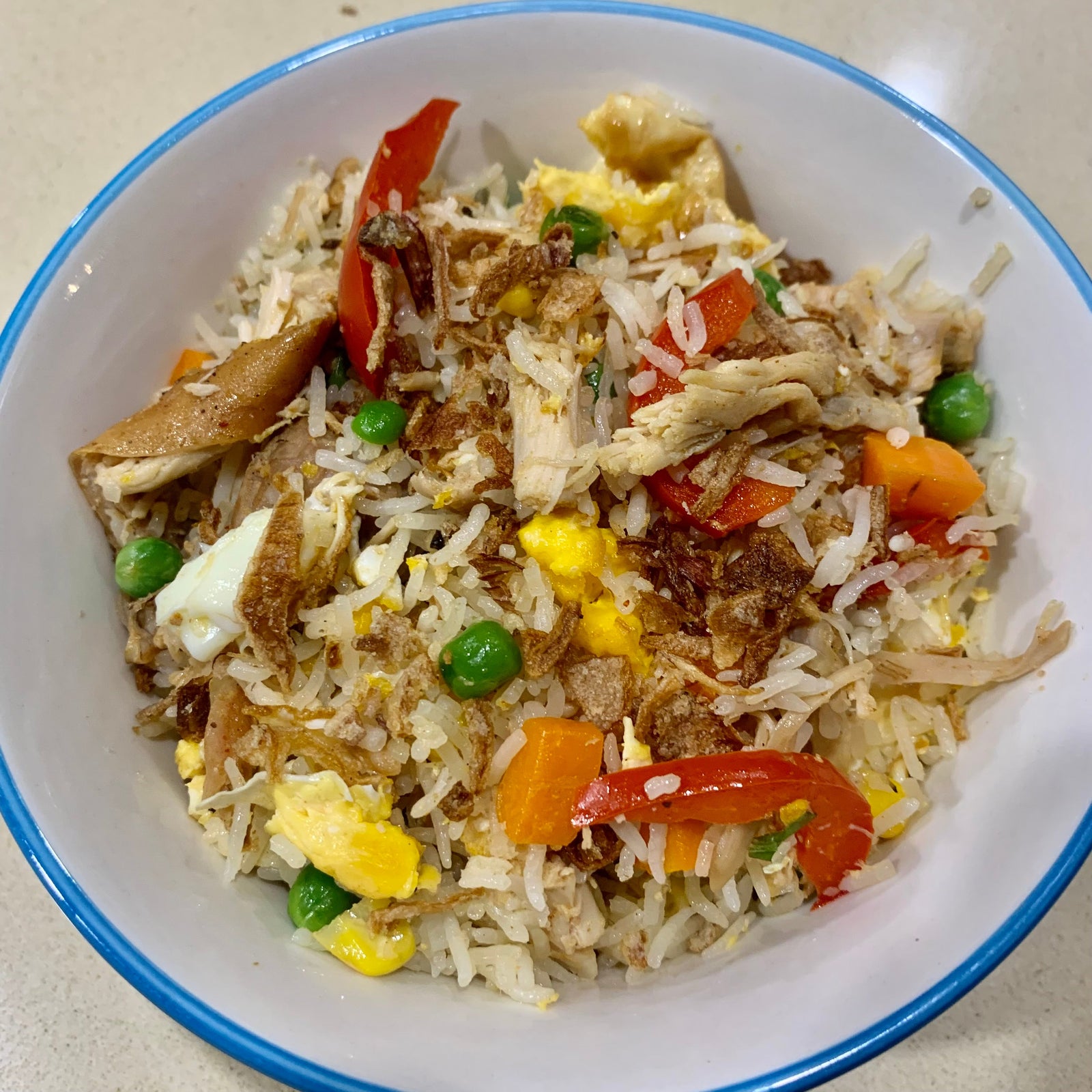 Speedy Pulled Chicken Fried Rice